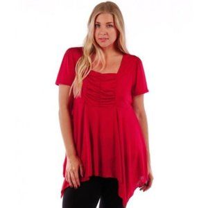 Women blouse Plus size 1X Red